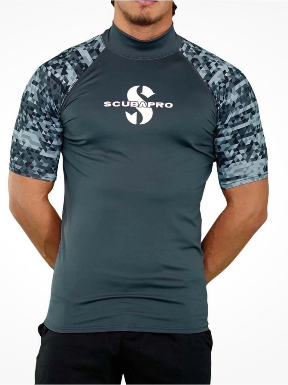 ScubaPro Graphite Rash Guard Mens, Short Sleeve (UPF50) Size M NWT